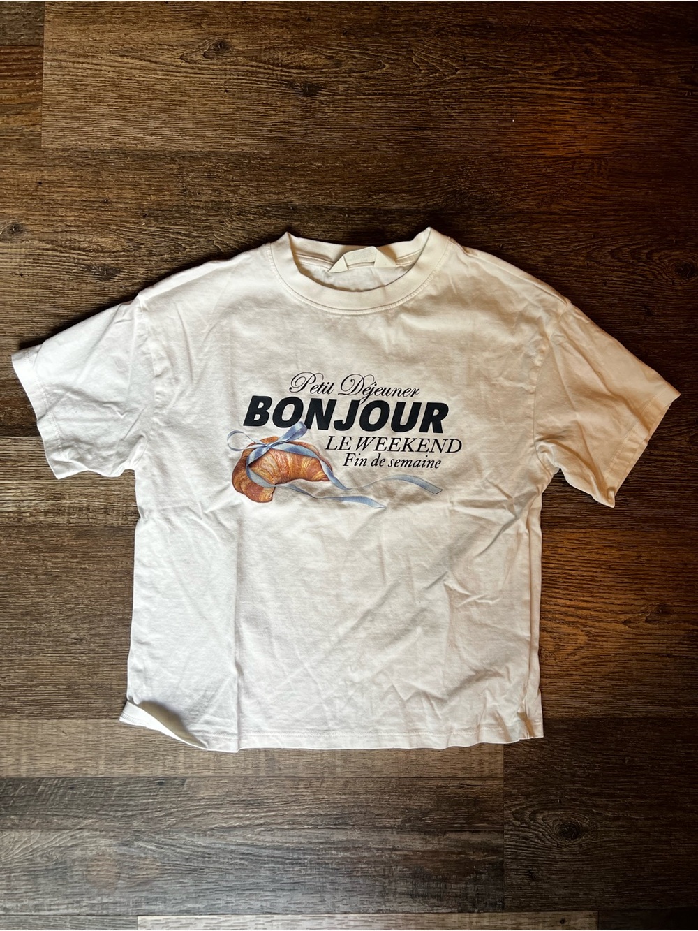 H&M SS Graphic Tee - Croissant Bow